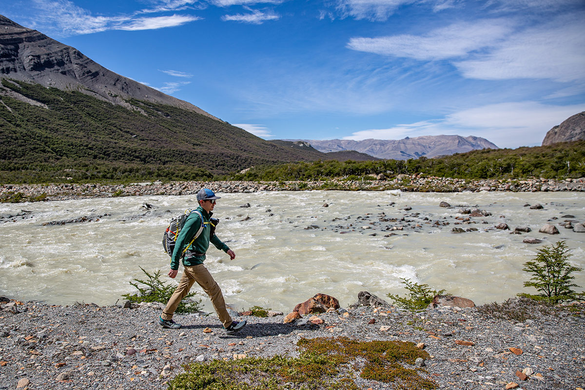 Salomon Predict Hike Mid GTX (hiking along glacial stream in Patagonia)